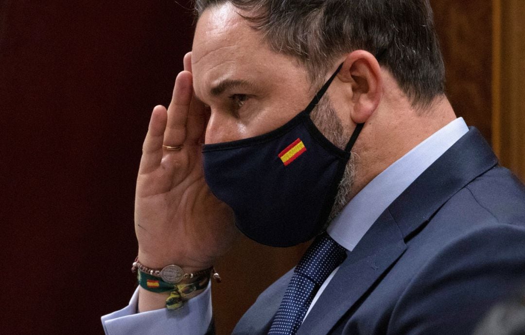 Abascal, durante la moción de censura en el Congreso de los Diputados