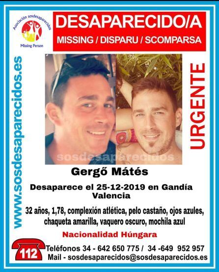 Cartel de búsqueda de Gergö Matés