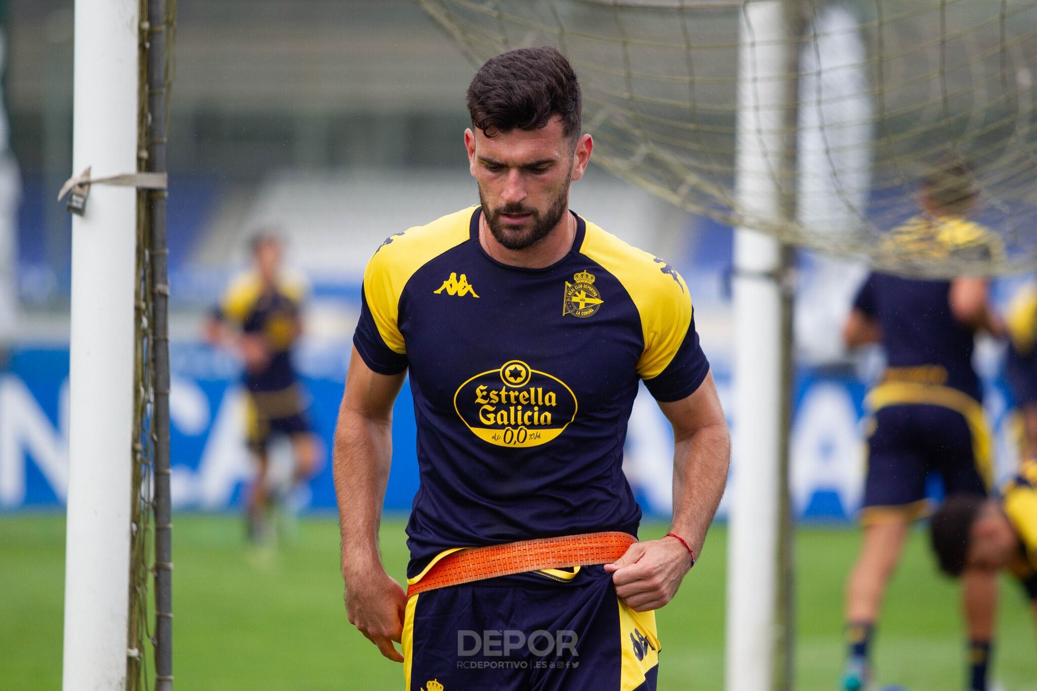 Pablo Vázquez en una sesión de trabajo con el Deportivo