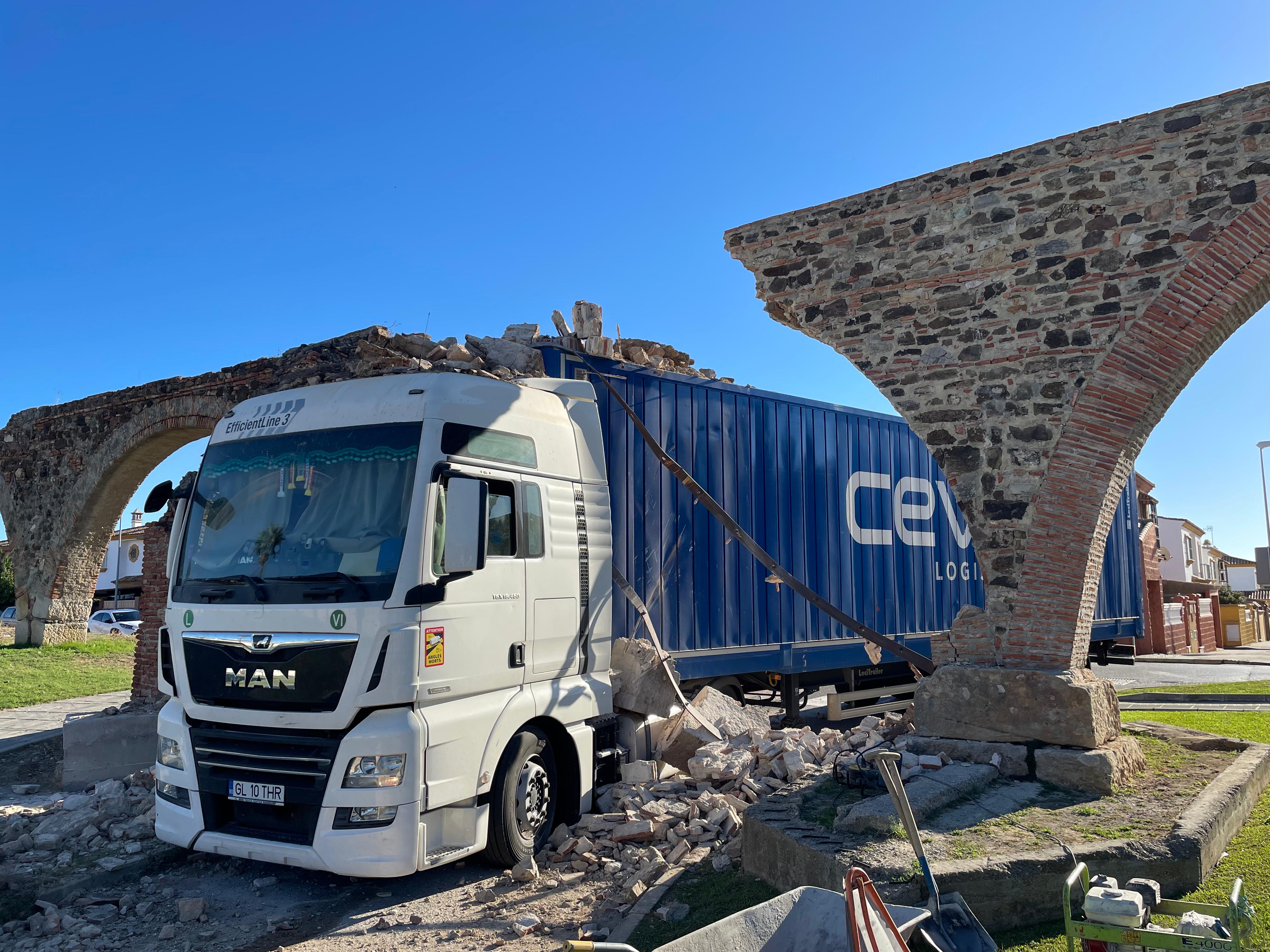 Estado en que quedó el camión