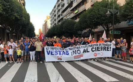 Los trabajadores de Vestas secundaron también la manifestación end efensa de FEVE