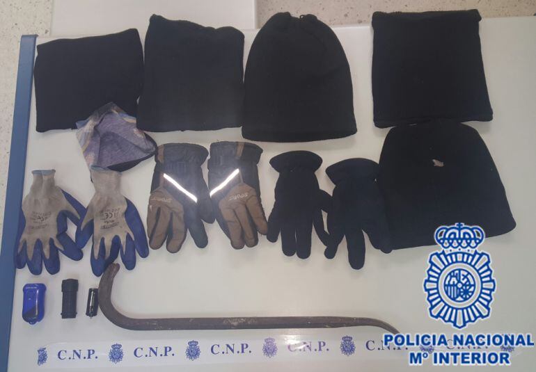 Objetos incautados a las personas detenidas