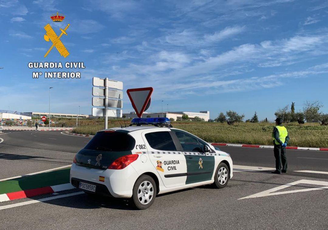 Control de carretera de la Guardia Civil