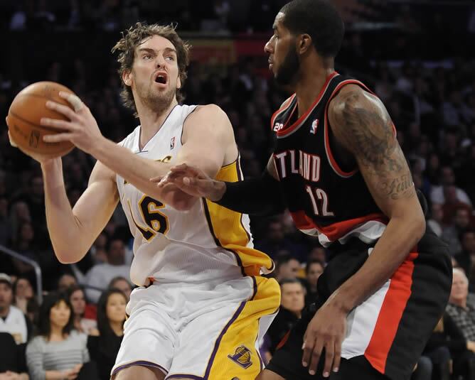 Pau Gasol ha anotado ante los Portland Trail Blazers 20 puntos, ha capturado 14 rebotes y ha suministrado 10 asistencias en 31 minutos de juego