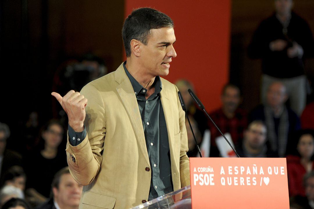 El presidente del Gobierno, Pedro Sánchez, asiste a un acto del PSdeG-PSOE