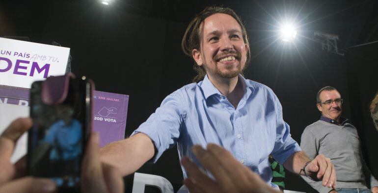 Pablo Iglesias durante un acto de campaña