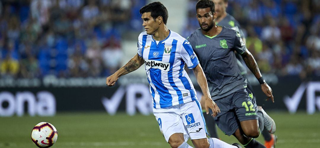 Ezequiel Muñoz en un encuentro ante la Real Sociedad