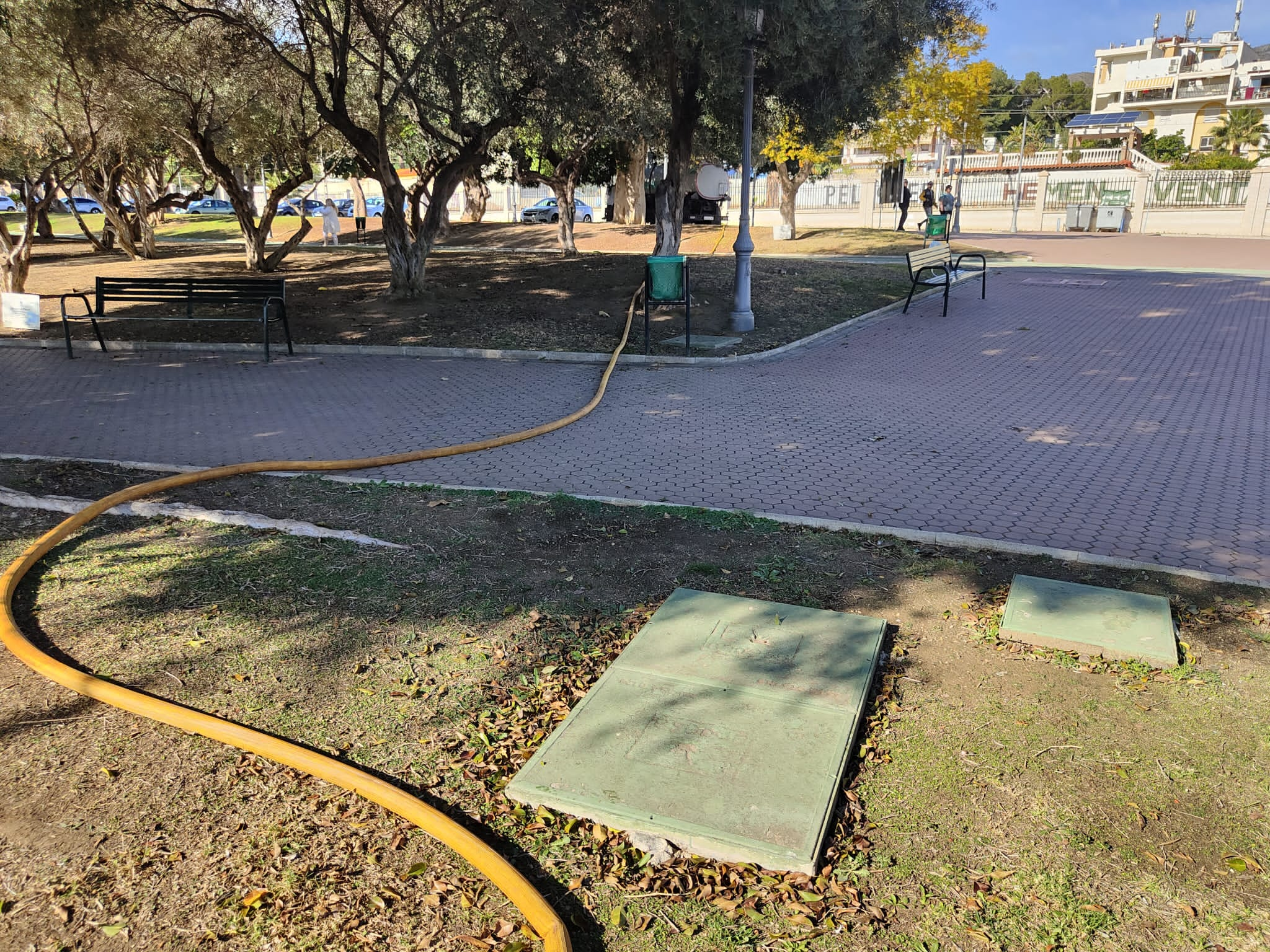 Vaciado del parque La Batería