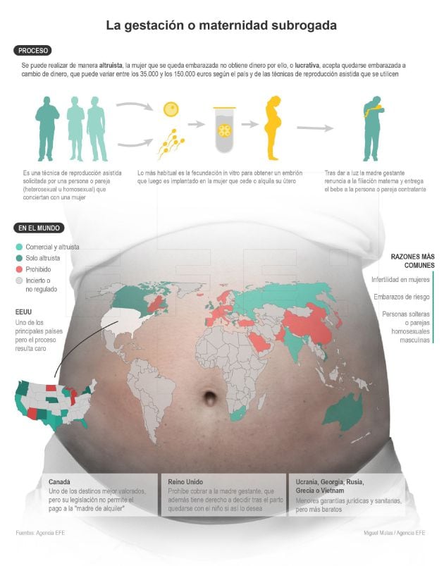 La gestación o maternidad subrogada en el mundo