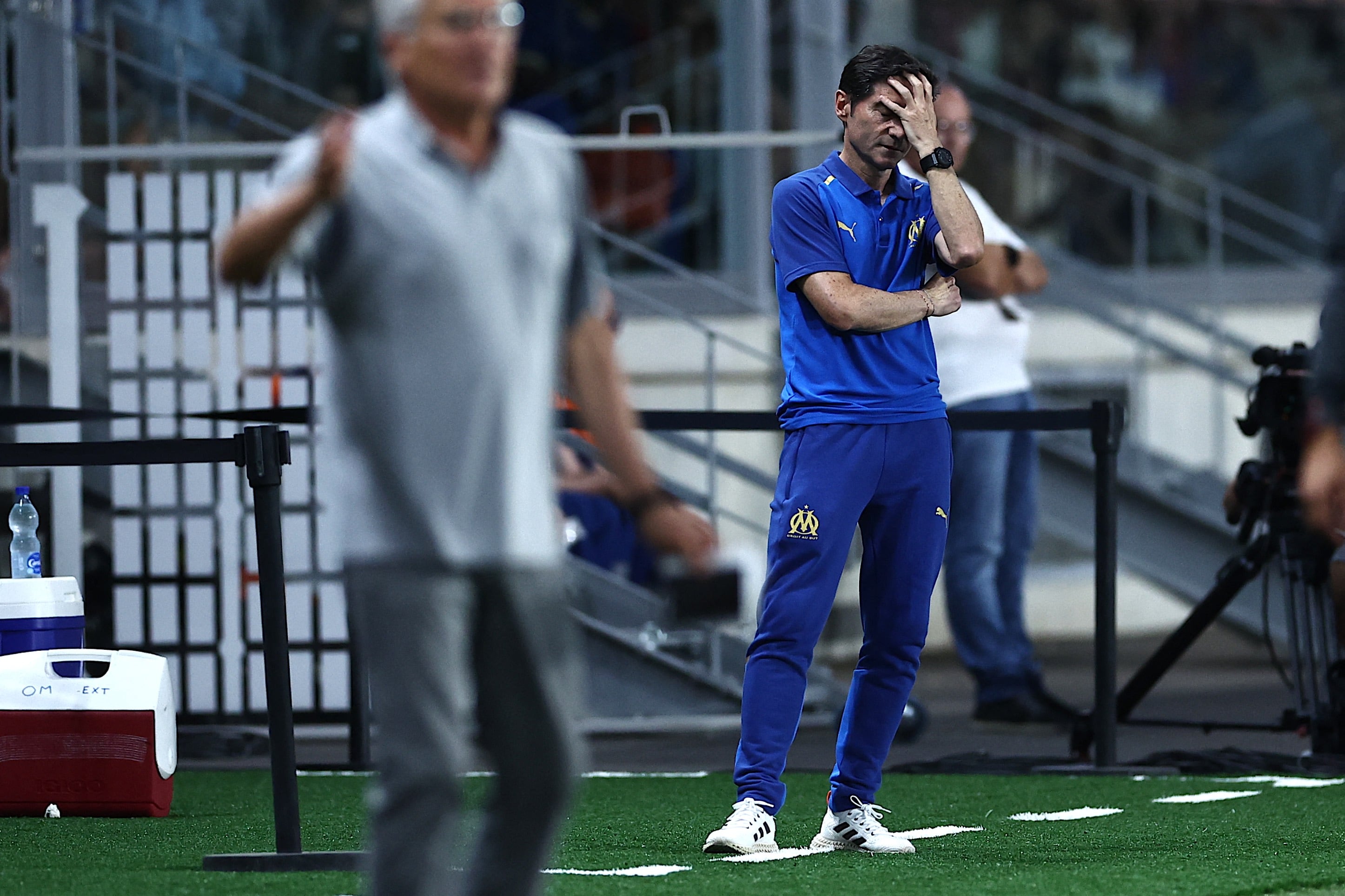 Marcelino García Toral, durante un partido con el Olympique de Marsella