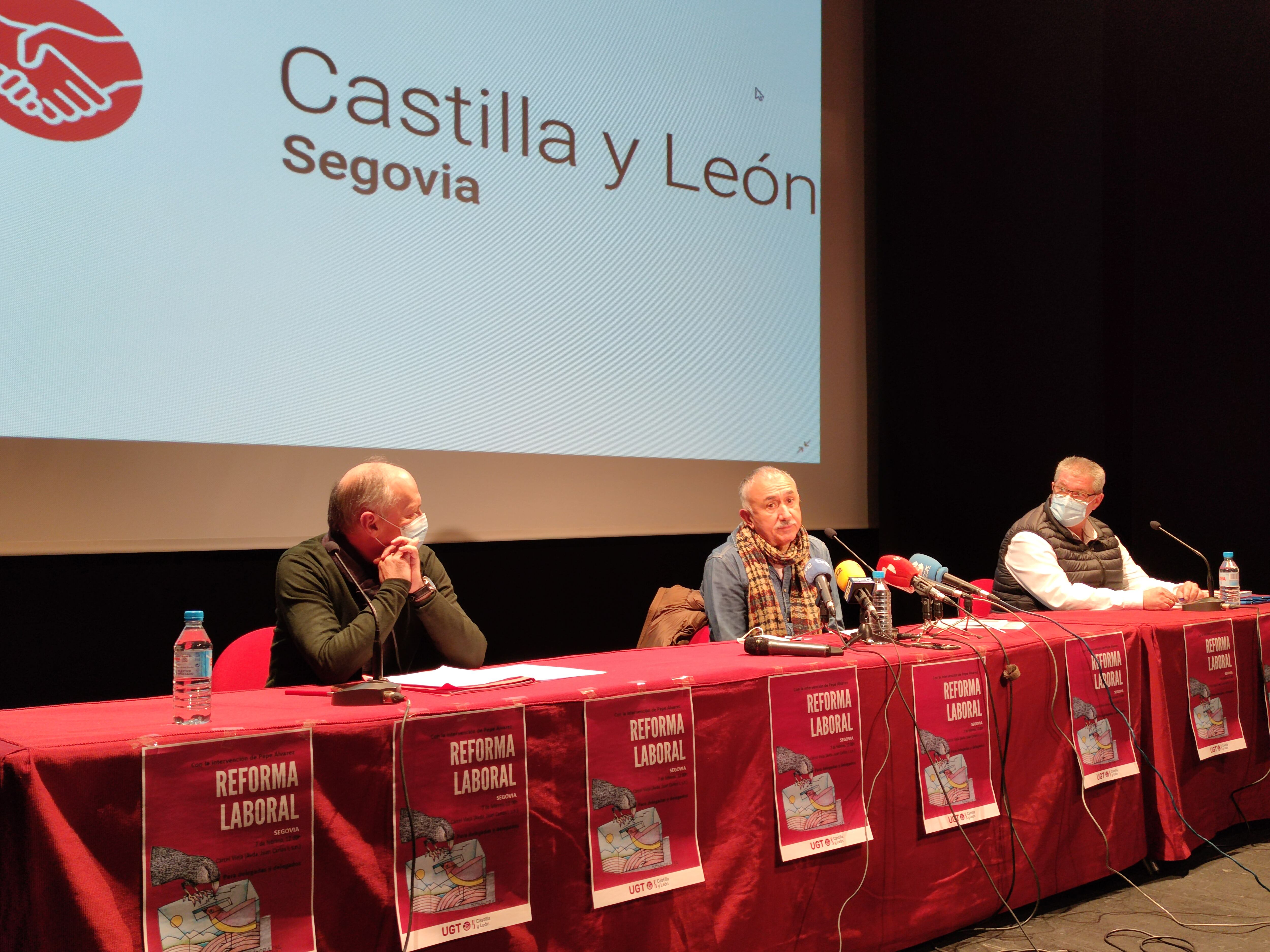 El secretario general de UGT, Pepe Álvarez, en Segovia