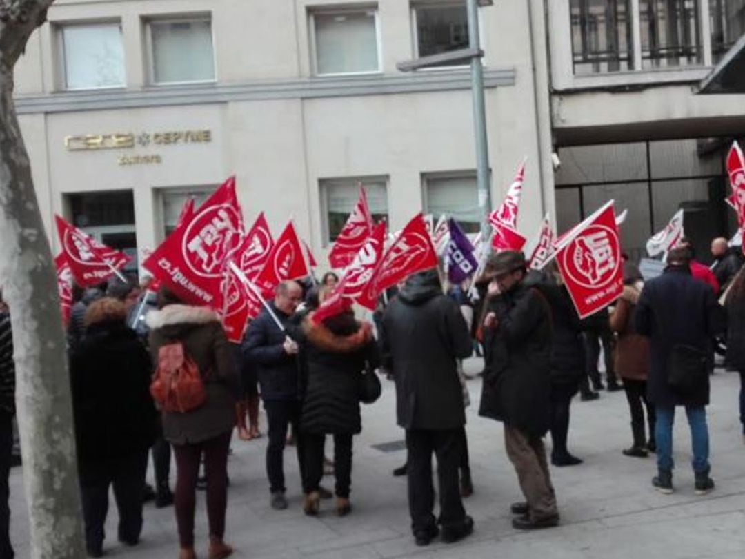 Concentración sindical en la Plaza de Alemania de Zamora