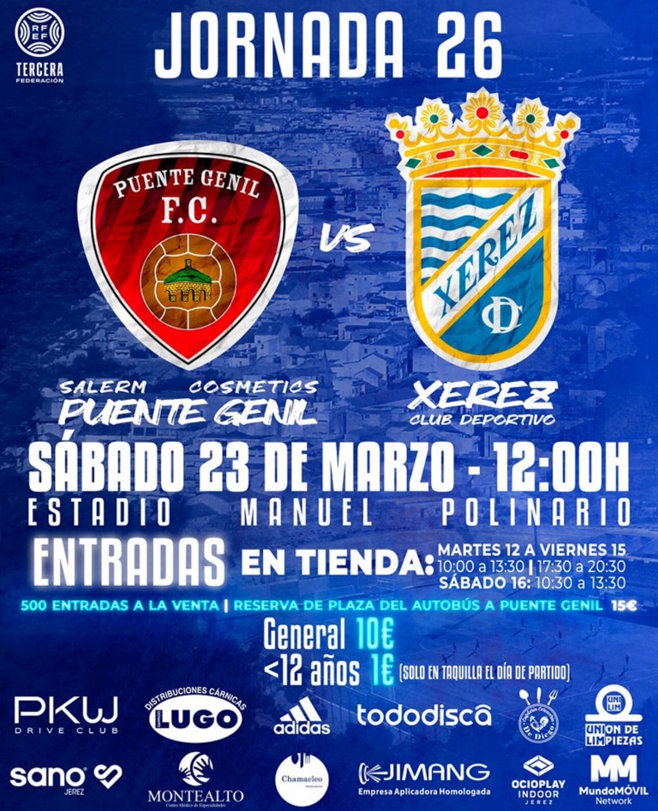 Cartel anunciando el partido ante el Puente Genil