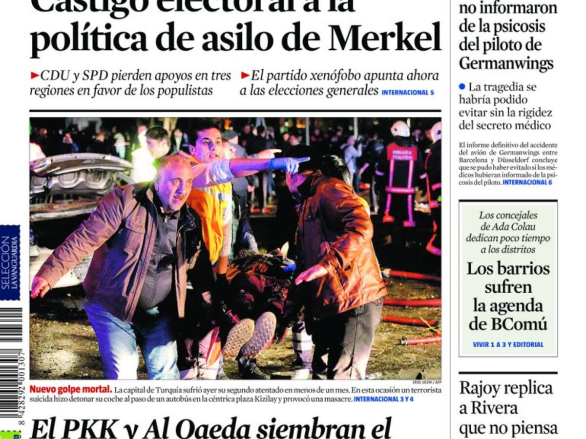 Portadas periódicos 14 de marzo de 2016