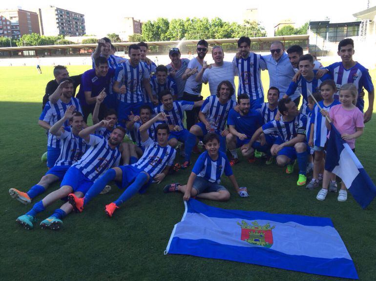 Celebración del título del CF Talavera. 