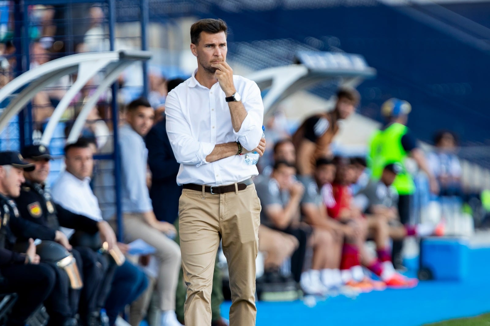 Víctor Cea en un partido con el UCAM Murcia CF