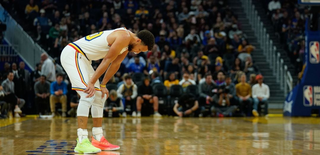 Stephen Curry, durante el partido ante los Raptors en el que volvió tras lesión