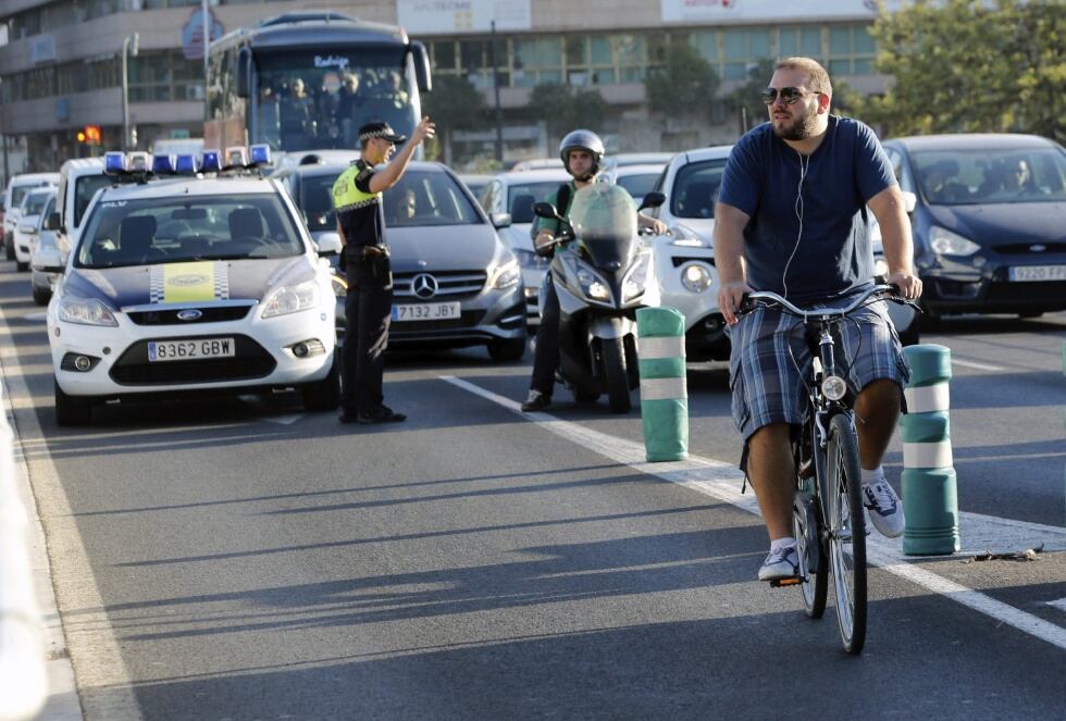 Tráfico en la ciudad de València.