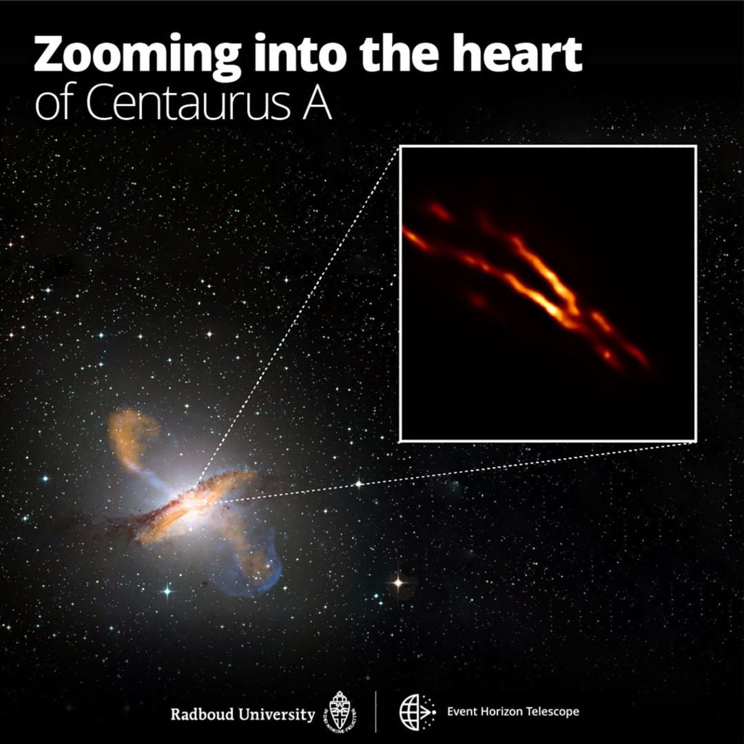 Captan la imagen del corazón de la radiogalaxia más cercana