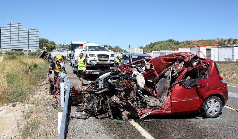 Pla dels vehicles implicats en l&#039;accident a l&#039;N-240 a l&#039;Espluga.