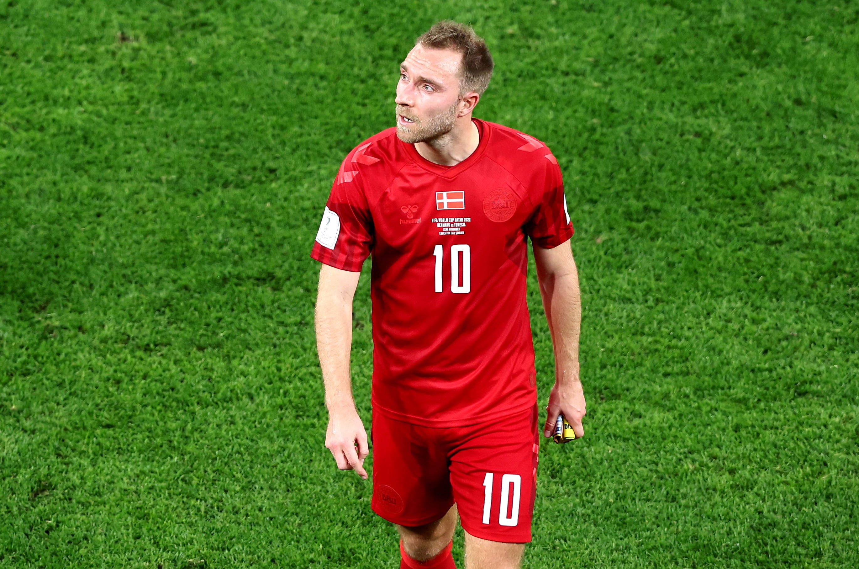 Christian Eriksen regresa a una convocatoria con Dinamarca nueve meses después de sufrir un paro cardíaco. (Mundial de Fútbol, Dinamarca, Túnez, Túnez, Catar) EFE/EPA/Tolga Bozoglu