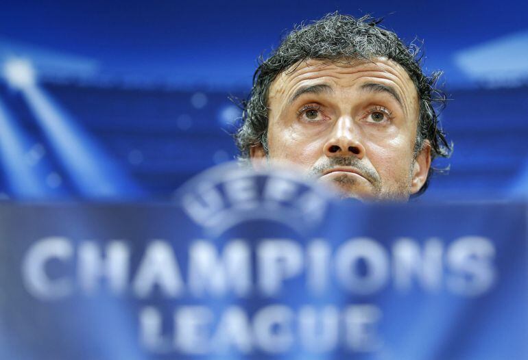 Luis Enrique, durante la rueda de prensa