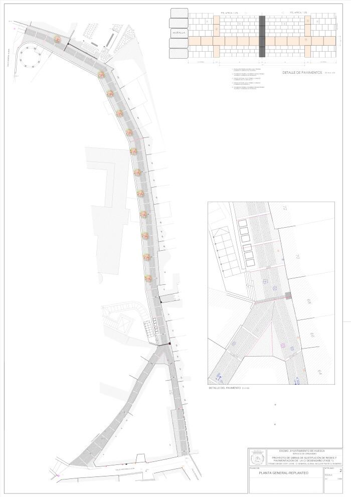 Plano del diseño de la reurbanización de la calle Desengaño.