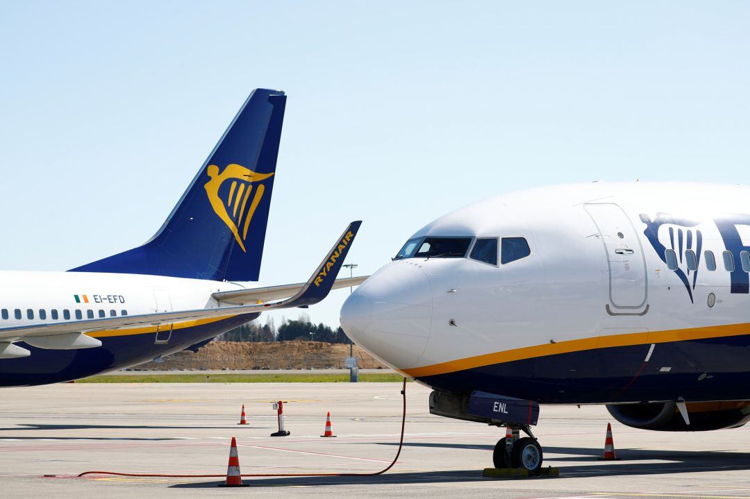 Aviones de Ryanair en el aeropuerto de Bruselas