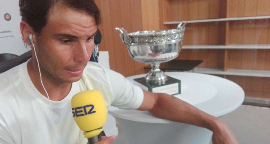 Rafa Nadal, durante su entrevista con Manu Carreño