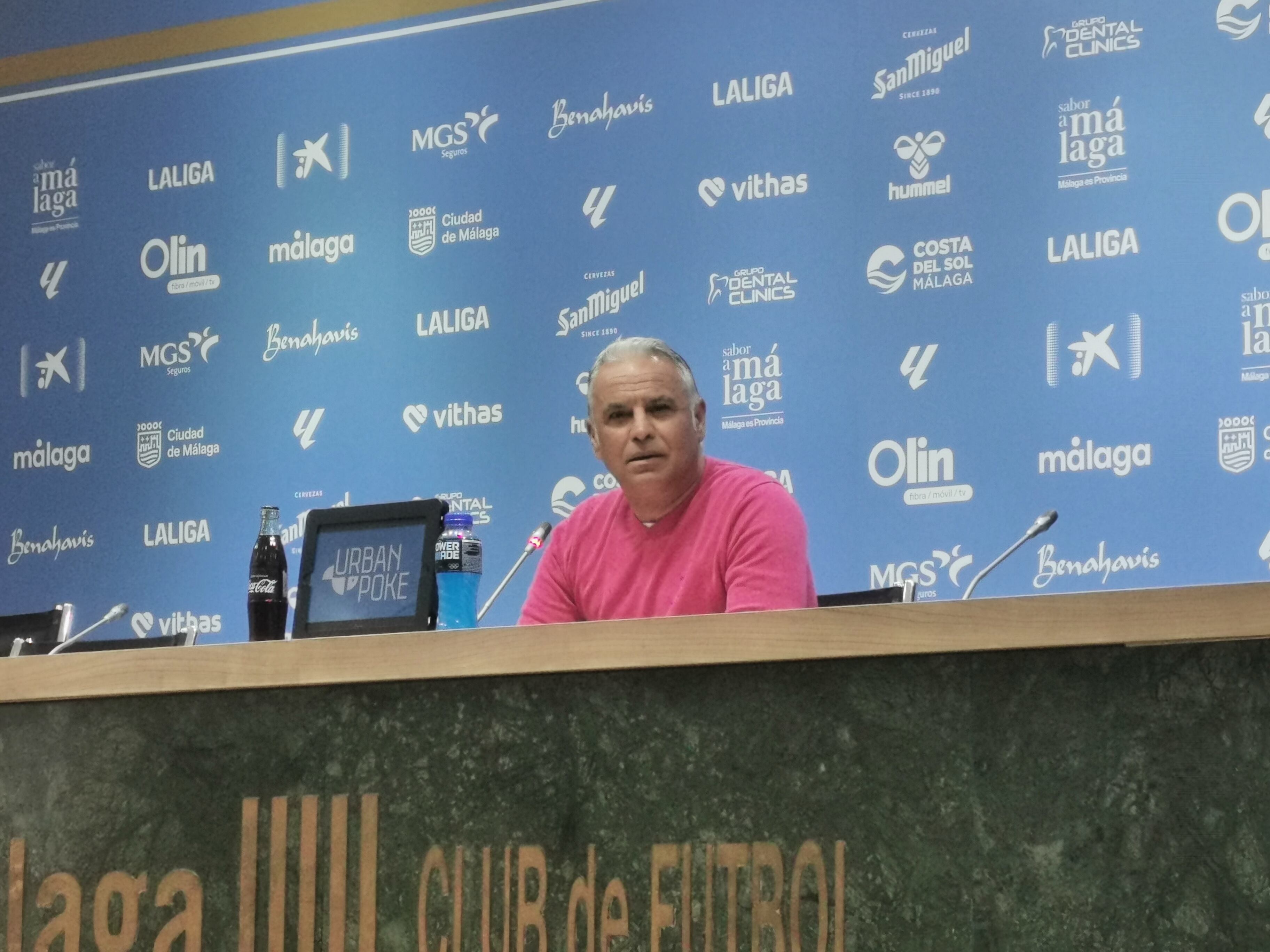 Sergio Pellicer, en la sala de prensa de La Rosaleda