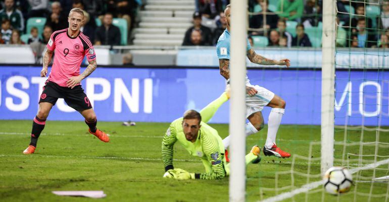 Oblak, durante el partido ante Escocia de este domingo
