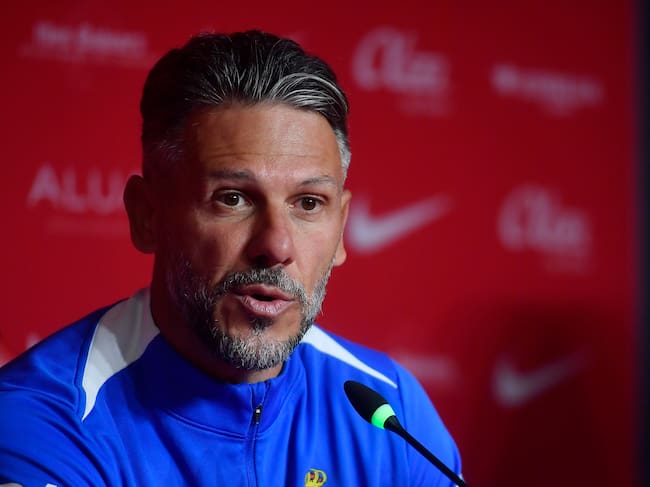 PALMA DE MALLORCA, 03/04/2026.- El entrenador del RCD Mallorca, Martín Demichelis , da una rueda de prensa en la víspera del partido de LaLiga EA Sports contra el Real Madrid, este viernes, en Palma. EFE/ Miquel A. Borràs