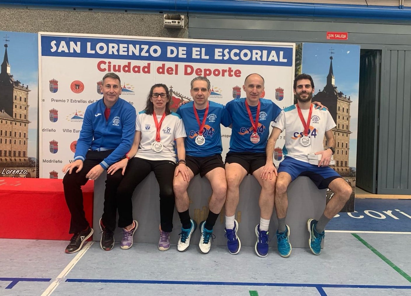 Los volantistas sorianos senior en El Escorial.