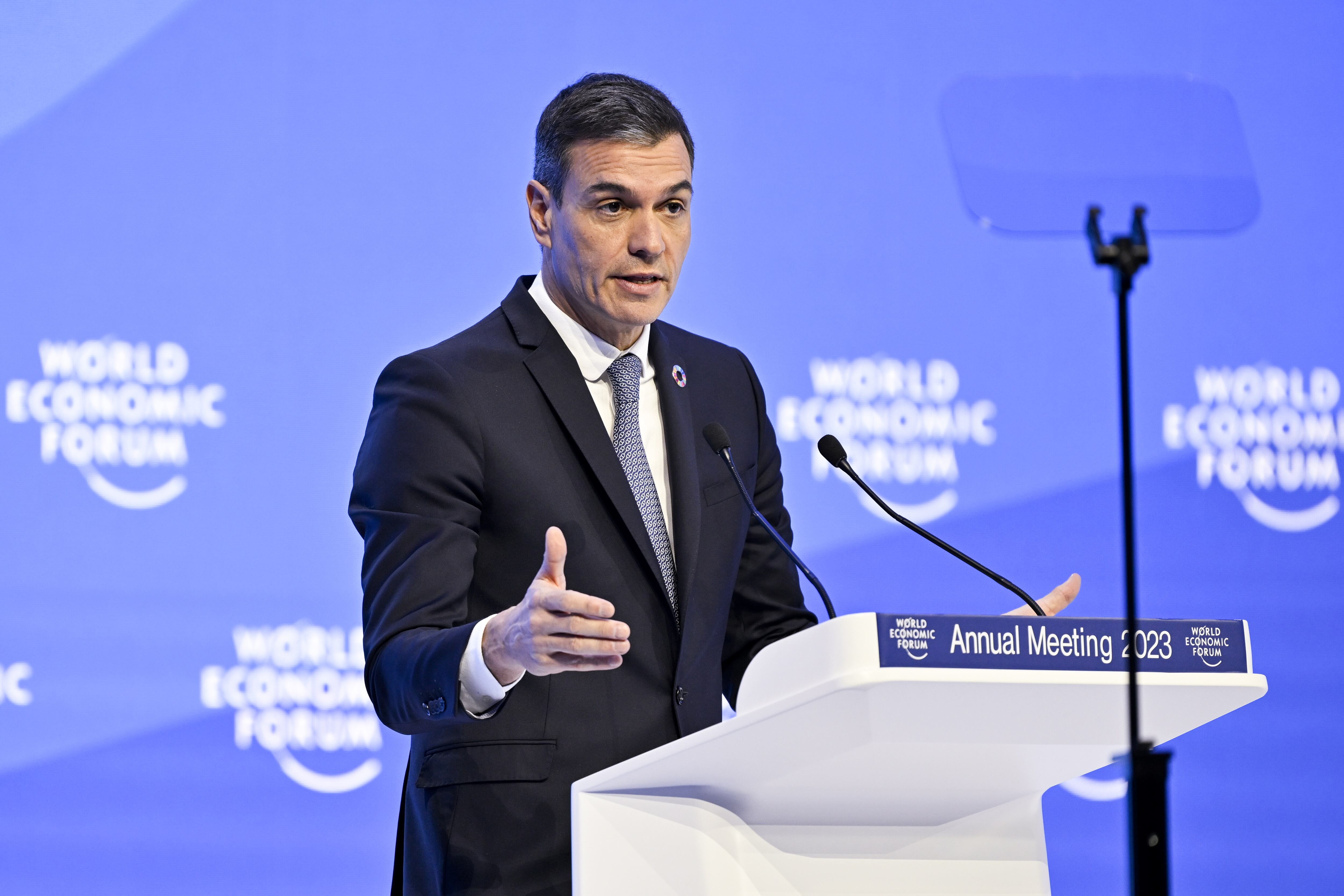 El presidente del Gobierno, Pedro Sánchez, en el Foro Económico de Davos.