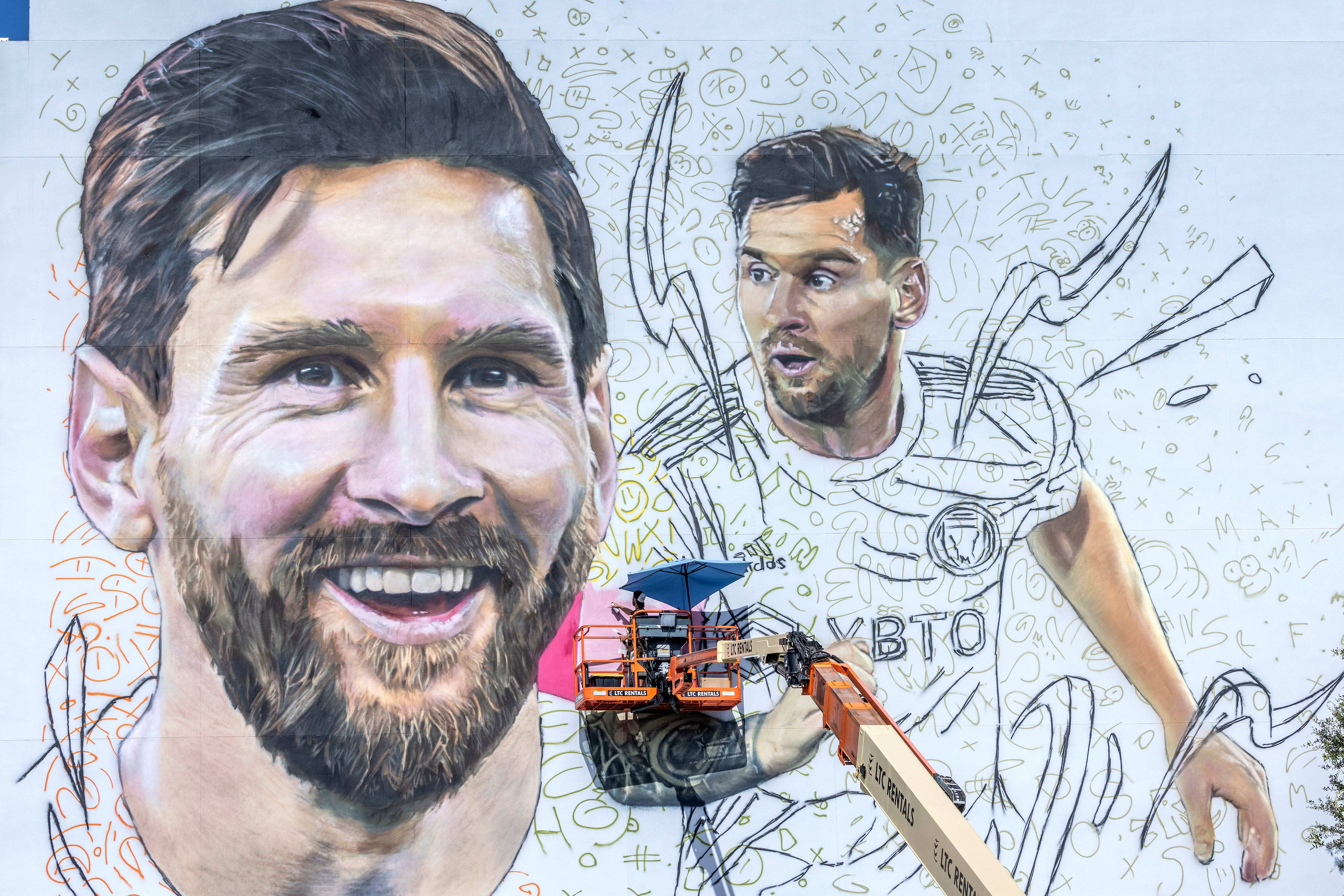 Así es el mural de Messi en Argentina