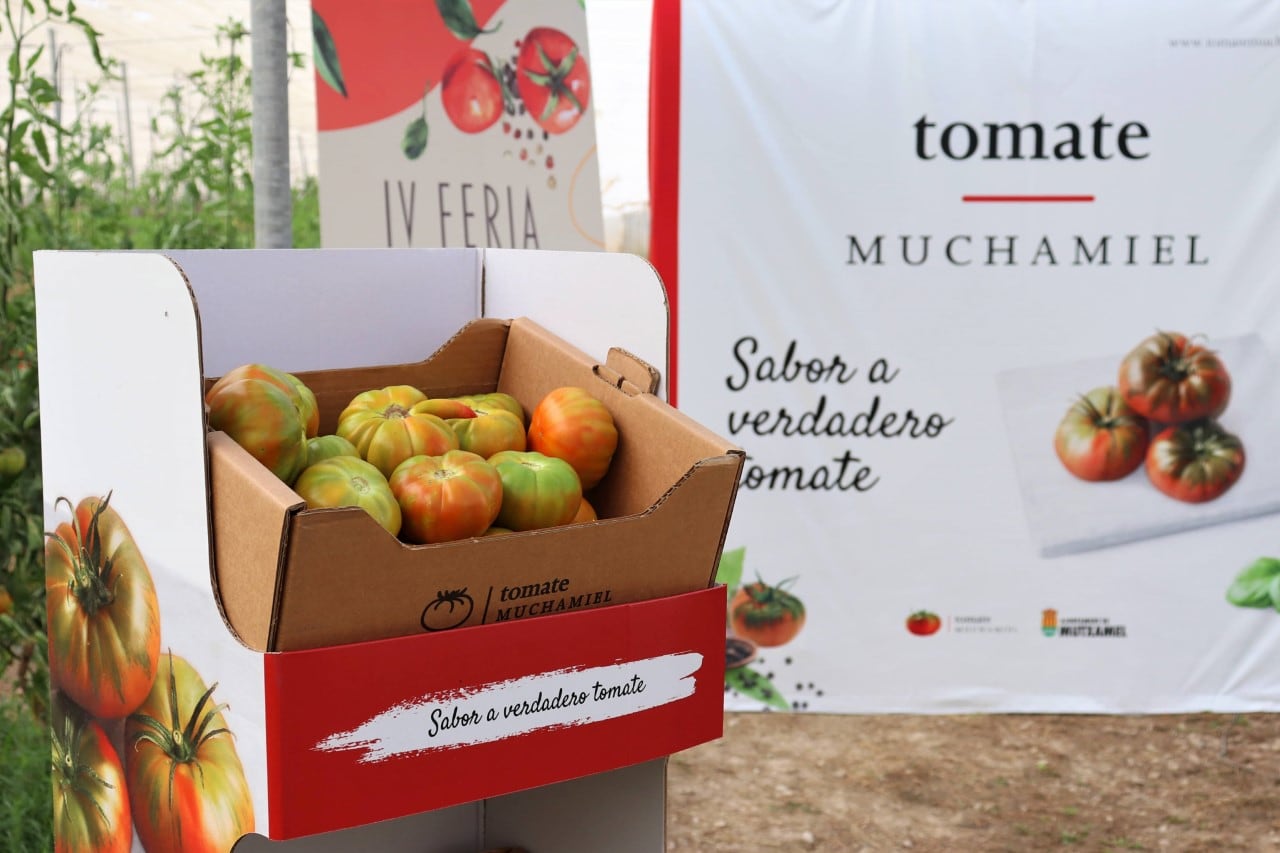 Caja con tomates de la variedad Muchamiel