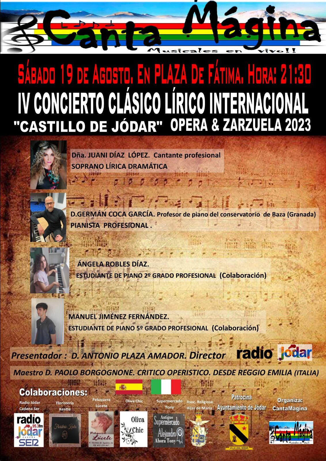 Cartel anunciador del iV Concierto Lírico Internacional &#039;Castillo de Jódar&#039;