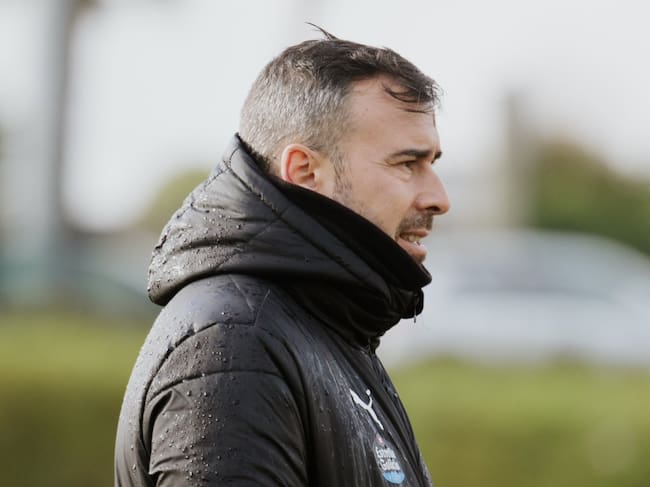 Yago Iglesias durante un entrenamiento con el Club Deportivo Lugo