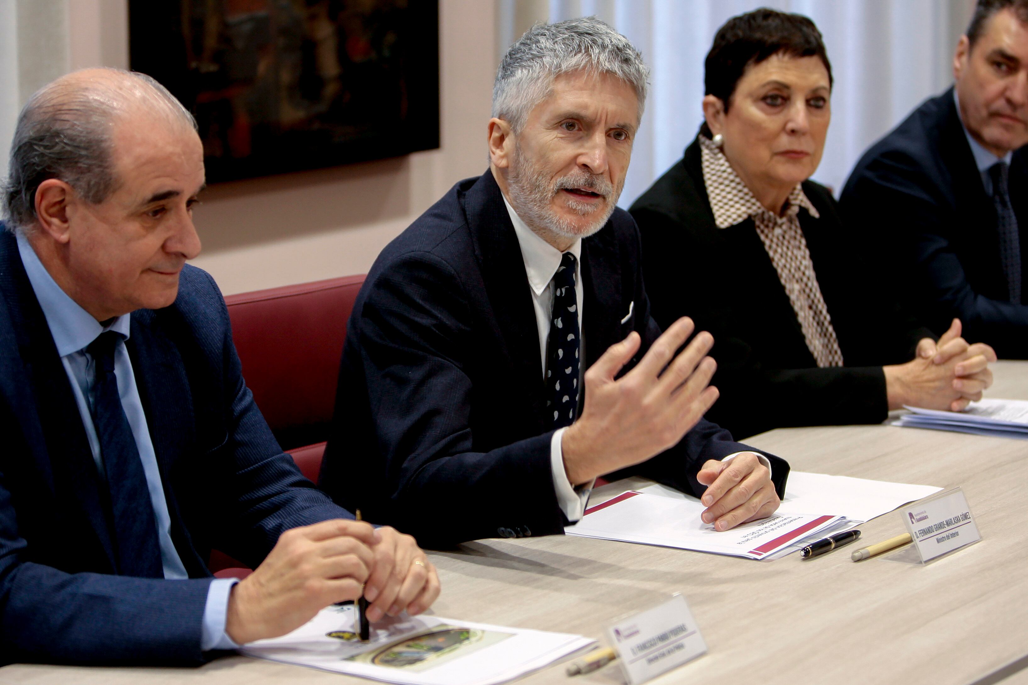 El ministro del Interior, Fernando Grande-Marlaska, en una reunión en Guadalajara la semana pasada.