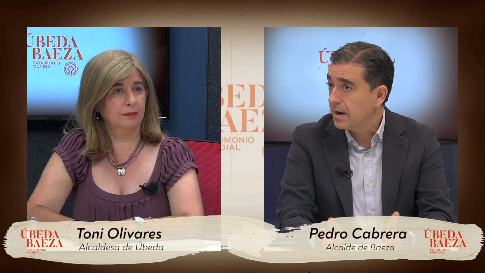 La alcaldesa de Úbeda y el alcalde de Baeza en una entrevista en Diez TV y Radio Úbeda