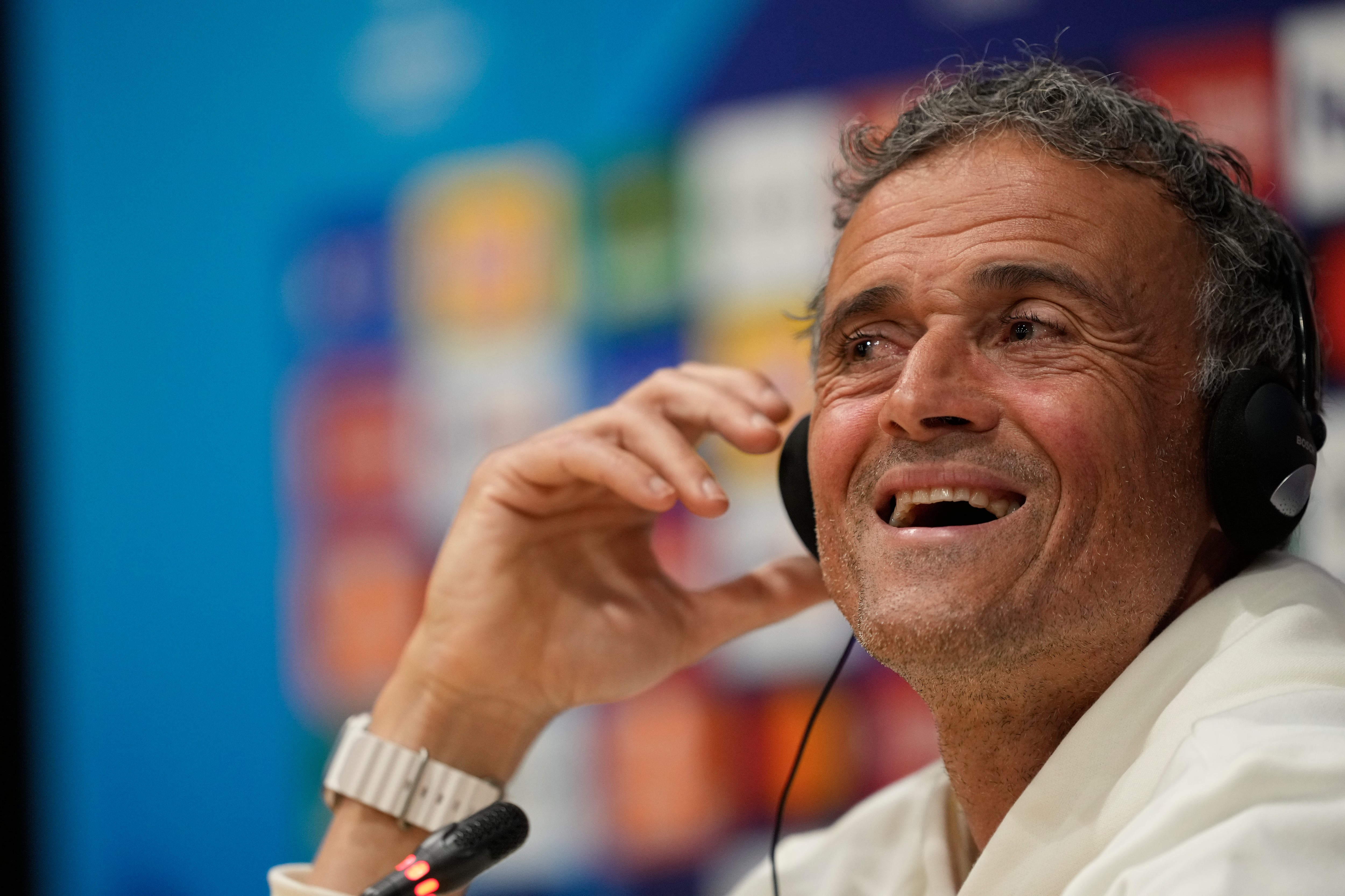 El entrenador del PSG, Luis Enrique, durante una rueda de prensa