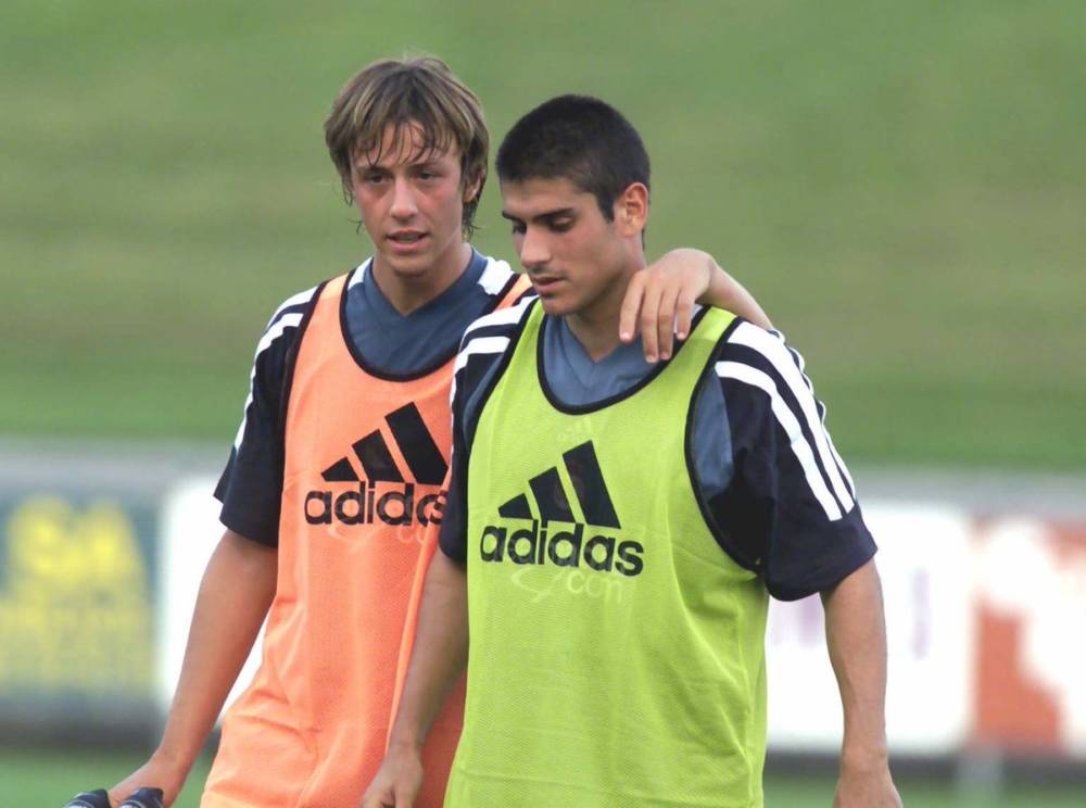 Guti y Álvaro Benito en su etapa en el Real Madrid