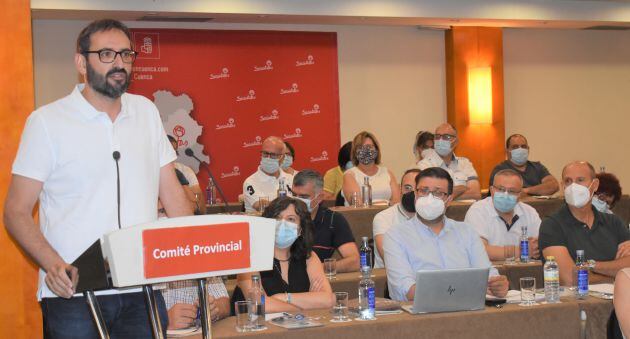 Sergio Gutiérrez, secretario de Organización del PSOE de Castilla-La Mancha y diputado nacional, durante su intervención en el comité provincial.