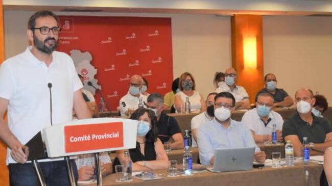 Sergio Gutiérrez, secretario de Organización del PSOE de Castilla-La Mancha y diputado nacional, durante su intervención en el comité provincial.