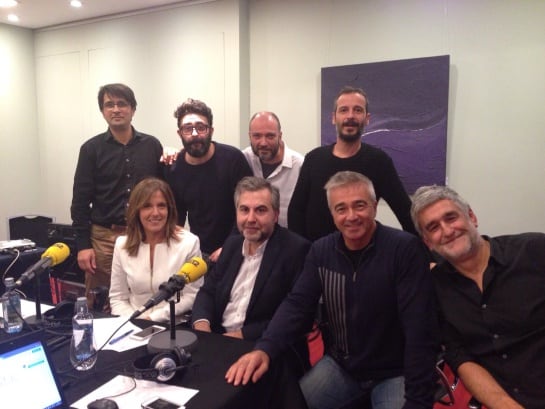 (de izda. a dcha. y de arriba a abajo) Armand Anjauma, Javier Hernáez, Toni Martínez e Íñigo Espinosa. Ana Blanco, Carlos Alsina, Carles Francino y Juanma López Iturriaga.