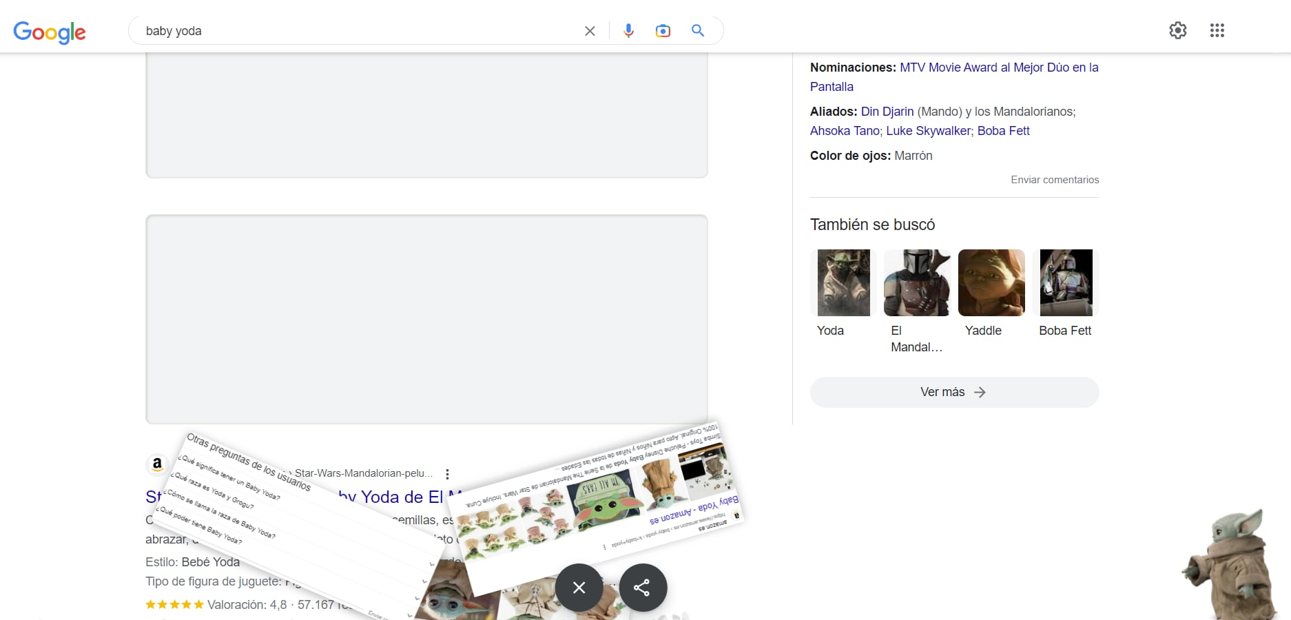 Baby Yoda destroza Google.