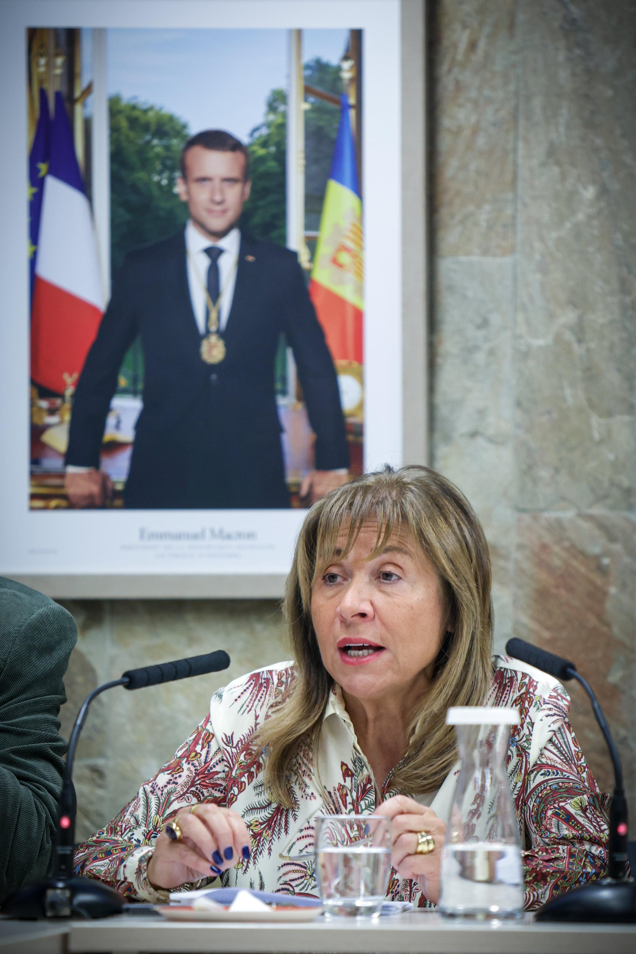 La ministra de Presidència, Economia, Treball i Habitatge, Conxita Marsol, durant el tradicional esmorzar de Nadal del Govern amb la premsa