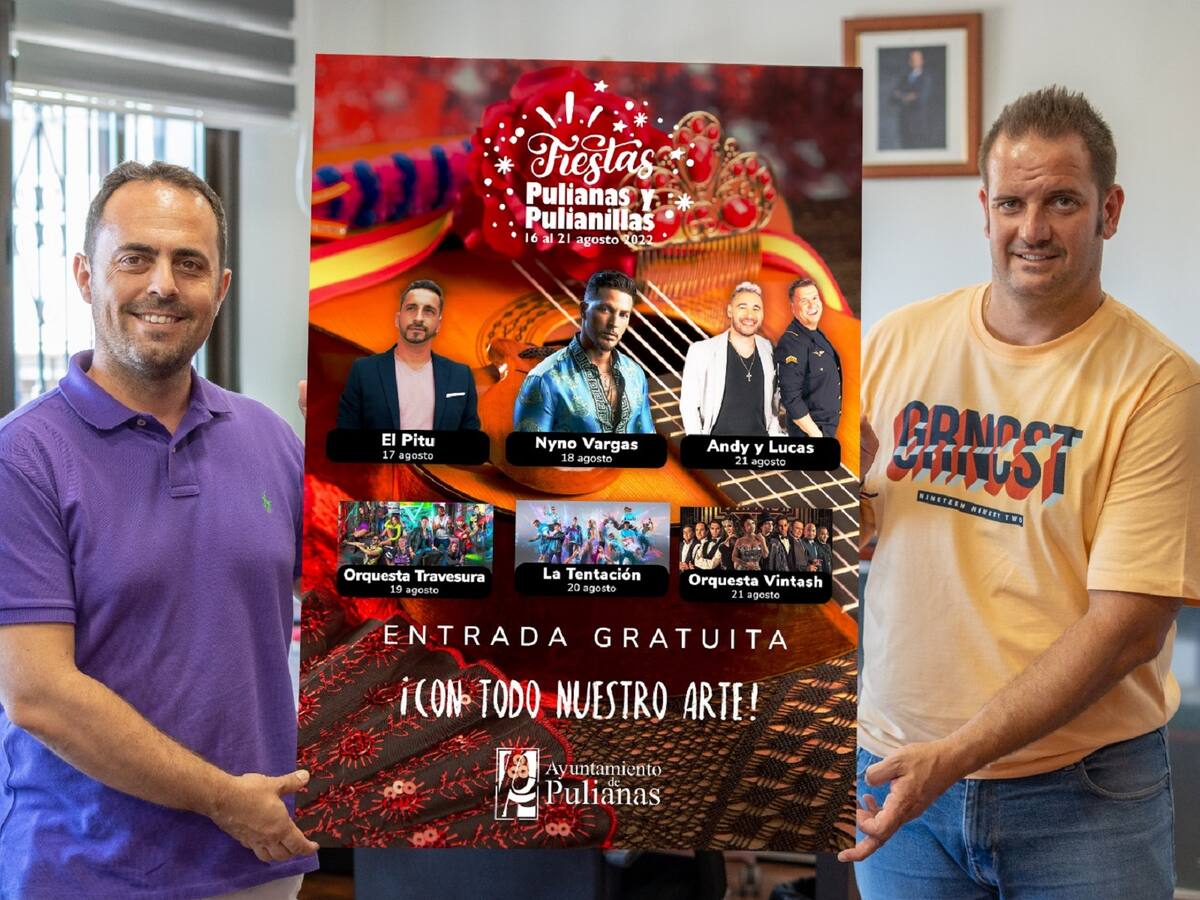 Pulianas recupera sus fiestas populares de agosto con las actuaciones musicales de Andy Lucas, Nyno Vargas y El Pitu