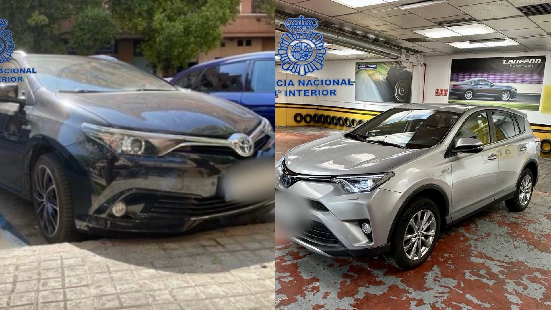 Imágenes de los dos vehículos intervenidos por la Policía Nacional