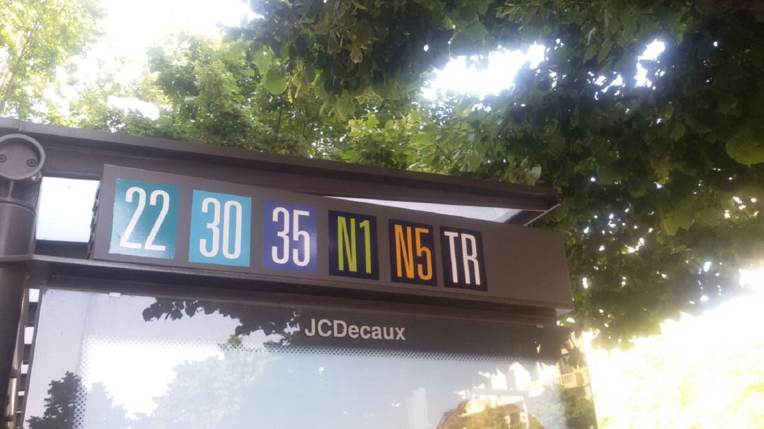 Correspondencia de líneas de bus y tranvía en la Plaza Aragón de Zaragoza